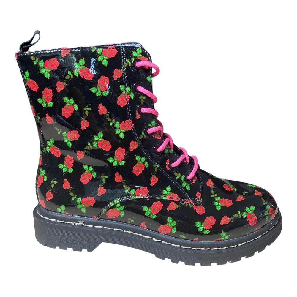 Torrid | Betsey Johnson Floral Combat Boots 8.5W